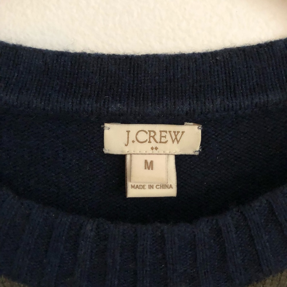 🌿J.Crew warmspun zip colorblock sweater navy m - Picture 4 of 5